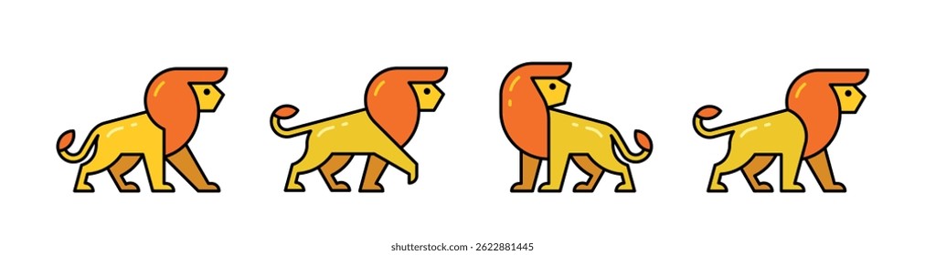 Löwenlogo. Symboldesign. Vorlagenelemente