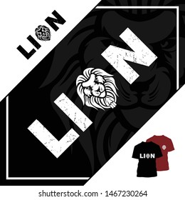 Lion logo icon design vector, with t-shirt templates