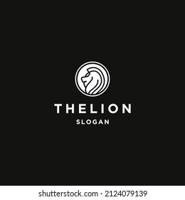 Icono del logotipo de león plantilla de diseño plano 