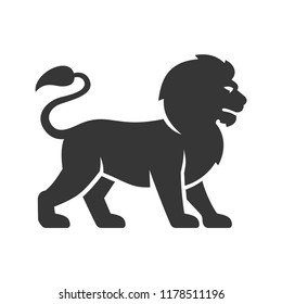 Lion Logo Icon on White Background. Vector