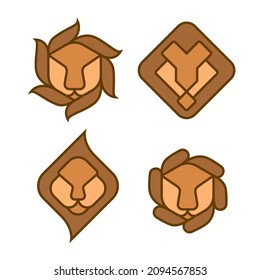 Lion logo icon set for your branding and business 