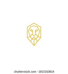 Diseño del icono del logotipo del león Ilustración del vector