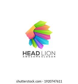 Lion logo illustration Colorful Vector Design