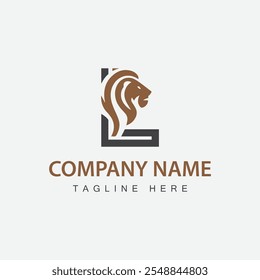 Lion logo letter L modern vector design
