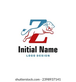 Lion Logo of Letter Z business name, tiger brave icon clipart vector.