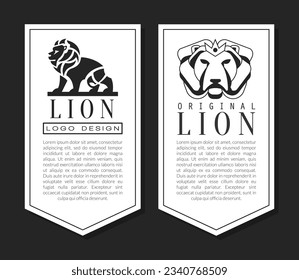 Lion Logo or Logotype Design Graphic Branding Products Vector Template