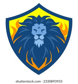 Lion Logo Mascot Shield Design Illustration