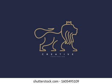 LION LOGO MINIMALIST MONOLINE MONOGRAM