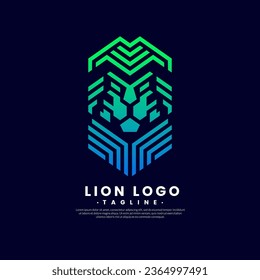 Lion logo modern design. Graphic vector flat design.