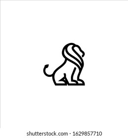 lion logo monoline simple and creative