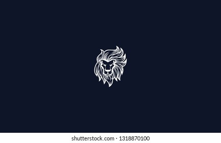 LION LOGO WITH NEGATIVE SPACE EFFECT FOR LOGO DESIGN OR ILLUSTRATION USE