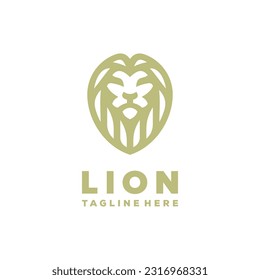 lion logo premium gold vector design