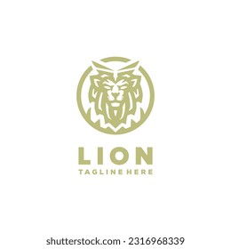 lion logo premium gold vector design
