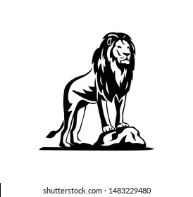 lion logo, royal king animal, vector illustration icon