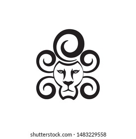 lion logo, royal king animal, vector illustration icon