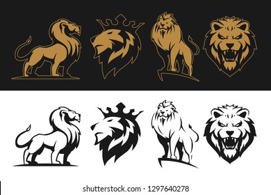Lion logo set