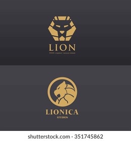 Lion logo set