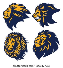 Lion Logo Set Esport Sports Mascot Premium Collection Vector Design