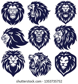 Lion Logo Set Premium Collection Vector Design Illustration Package