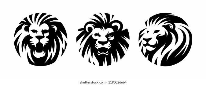 Lion Logo Set. Premium Design Collection. Vector Illustration