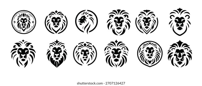 Conjunto de logotipo de león Ilustración vectorial de colección de diseño premium 