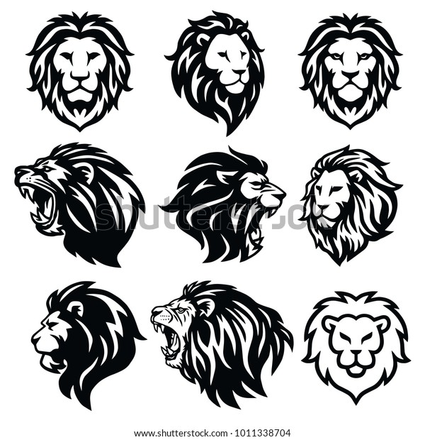 Набор логотипов Льва. Коллекция премиум дизайна. Векторная иллюстрация