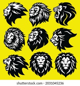 Lion Logo Set Premium Esports Sport Mascot Design Collection. Vector Illustration Icon Template