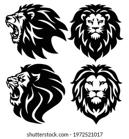 Lion Logo Set. Premium Mascot Design Collection. Vector Illustration