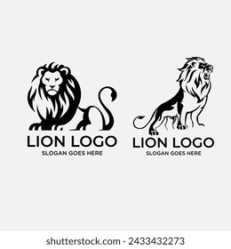 Lion logo set - vector illustration, emblem design on white background.