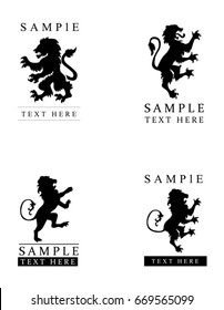 Lion logo set - vector illustration, emblem design on white background.