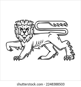 lion logo silhouette illustration. with various shapes. lion silhouette king of the jungle varied