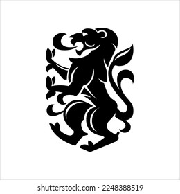 lion logo silhouette illustration. with various shapes. lion silhouette king of the jungle varied