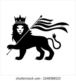 lion logo silhouette illustration. with various shapes. lion silhouette king of the jungle varied