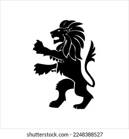 lion logo silhouette illustration. with various shapes. lion silhouette king of the jungle varied