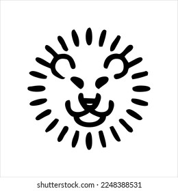 lion logo silhouette illustration. with various shapes. lion silhouette king of the jungle varied