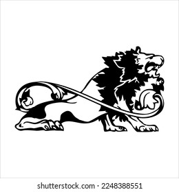 lion logo silhouette illustration. with various shapes. lion silhouette king of the jungle varied