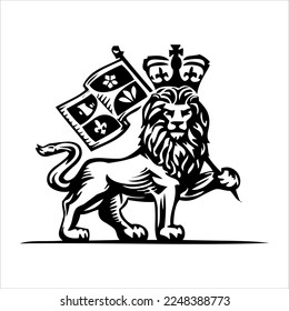 lion logo silhouette illustration. with various shapes. lion silhouette king of the jungle varied