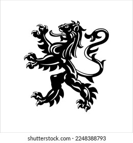 lion logo silhouette illustration. with various shapes. lion silhouette king of the jungle varied