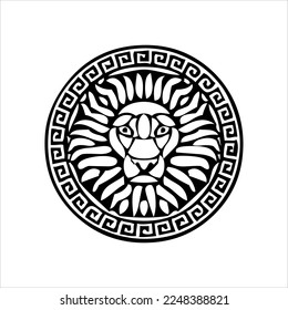 lion logo silhouette illustration. with various shapes. lion silhouette king of the jungle varied