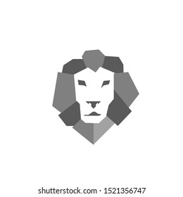 lion logo silver geometric and minimalist mascot