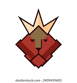 Lion logo simple design vector. Minimalist style