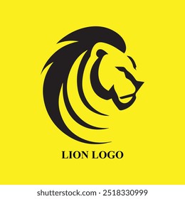 Lion logo simple vector illustration black
