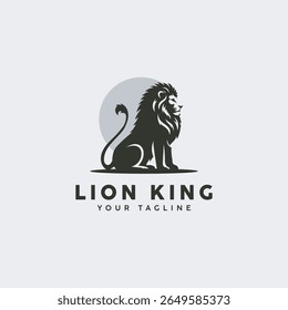 lion logo sitting icon design inspiration