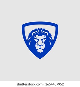 logo de león. sofisticado y elegante con un escudo