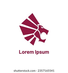 lion logo and style minimalis geometric