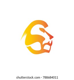 Lion Logo symbol. Modern Flat animal Icon Design on White Background.Logotype Color vector illustration