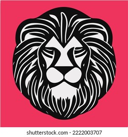 lion logo symbol. vector illustration, portrait of a vector head, line art concept for logo, tshirt, and more