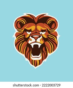 lion logo symbol. vector illustration, portrait of a vector head, line art concept for logo, tshirt, and more