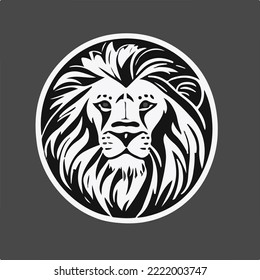 lion logo symbol. vector illustration, portrait of a vector head, line art concept for logo, tshirt, and more