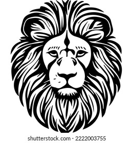 lion logo symbol. vector illustration, portrait of a vector head, line art concept for logo, tshirt, and more